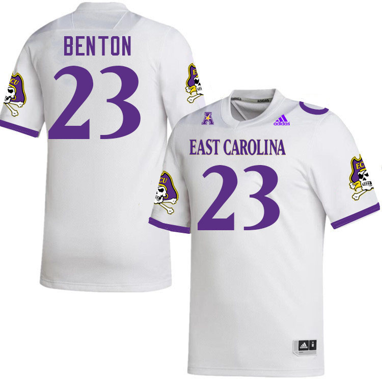 #23 Josh Benton East Carolina Pirates College Football Jersey Stitched-White